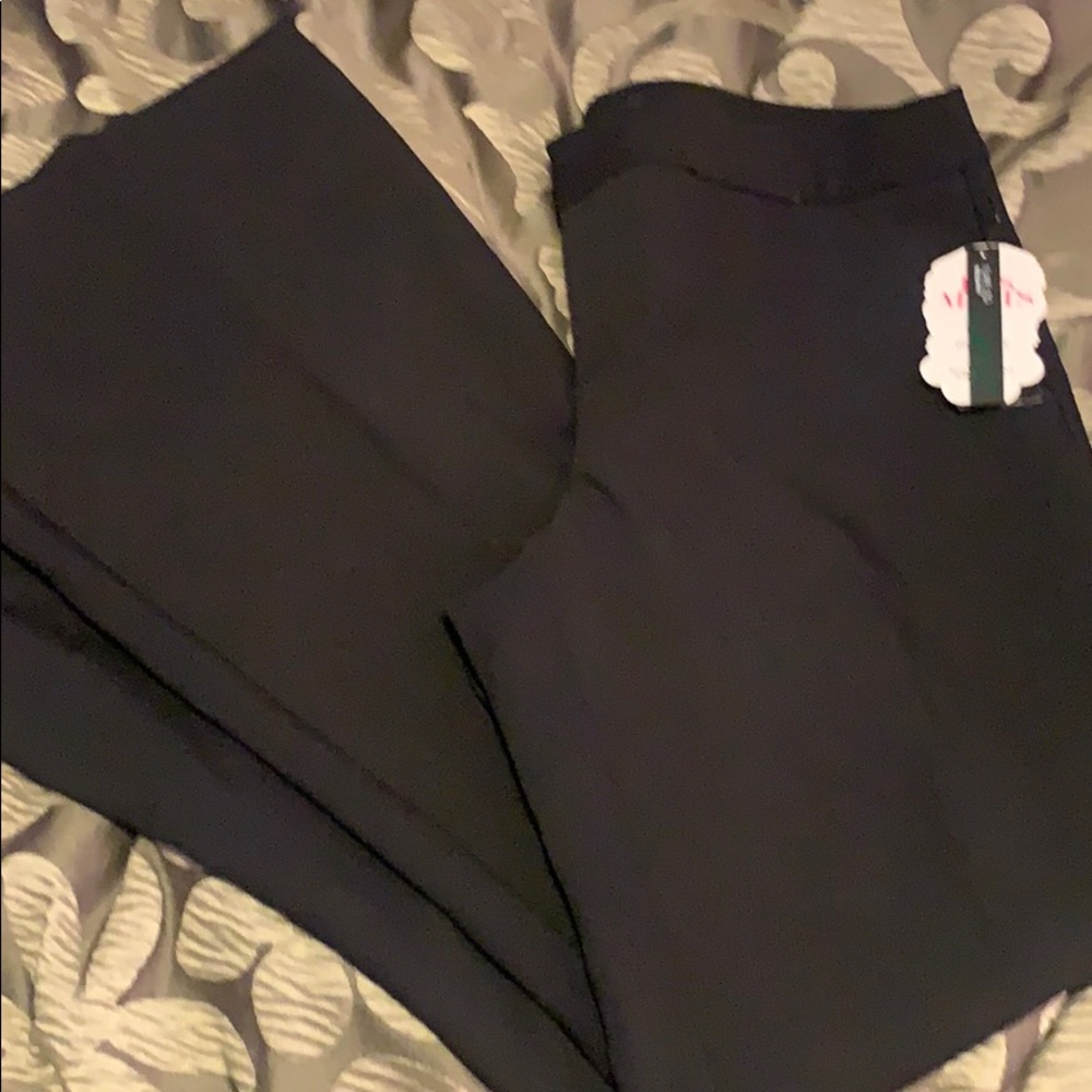Black flare leg trousers